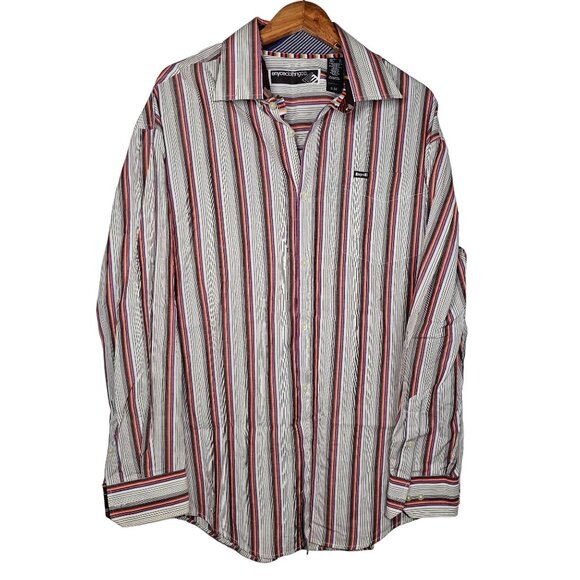 Y2K Men's Striped Button Down Shirt by Enyce Clothing Co. NWT Size XL - Picture 1 of 11